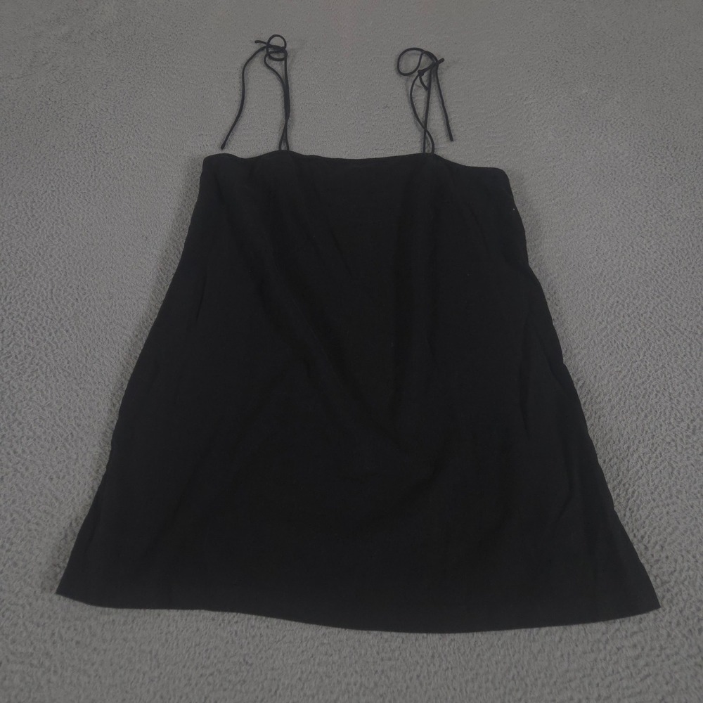 Old Navy Dress Womens Large Sleeveless Square-Neck Linen-Blend Mini Tie-Shoulder